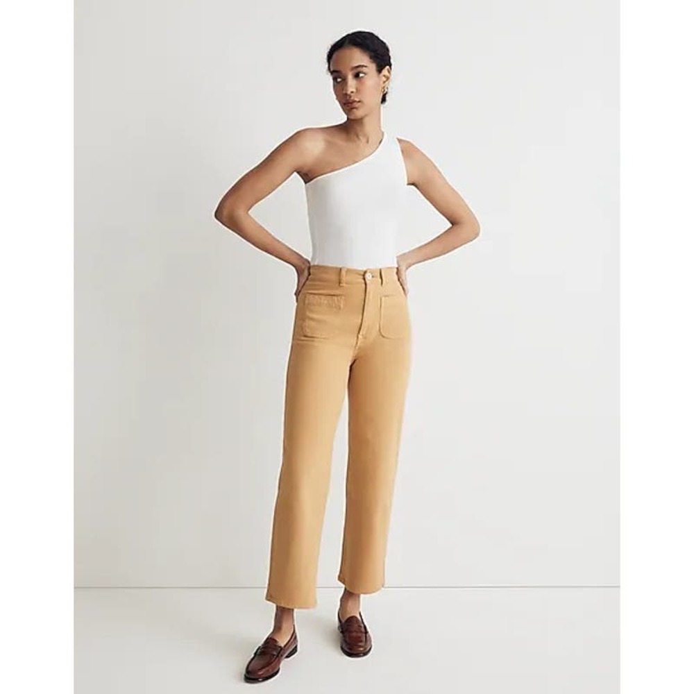 Madewell Crop Pants Womens Size 30 Gold Yellow Patch Pocket Emmett 2.0 NWT